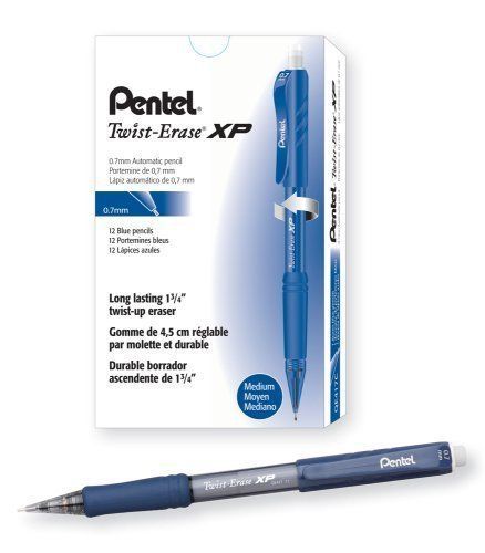 Pentel QE417C Twist-erase Express Mechanical Pencil, 0.7 Mm, Blue Barrel