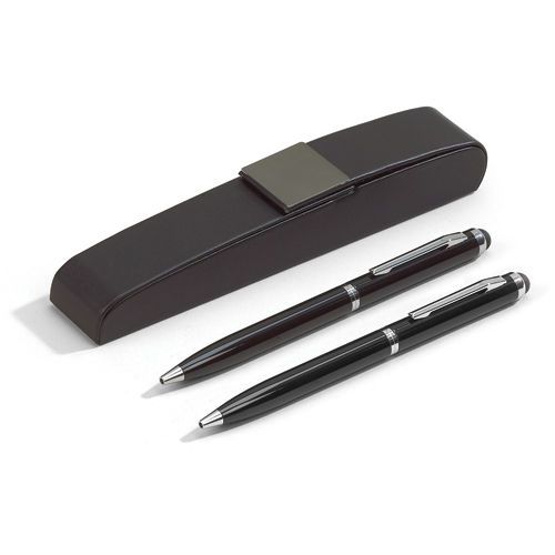 Noir Double Pens with Stylus Top and Case