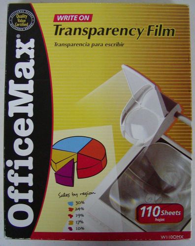 Write On Transparency Film partial box 66 sheets Office Max W110OMX