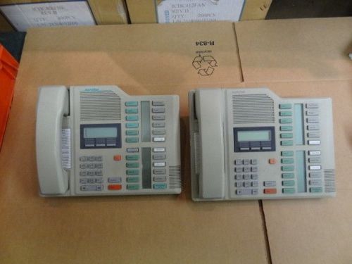 2 Meridian Nortel M7324 Yellow Business Used Phone Phone System NT8B40 WORKS