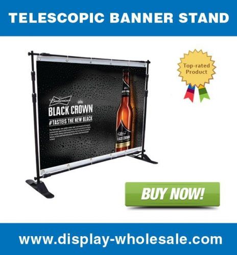 Step and repeat telescopic banner stand with 8&#039; x 8&#039; fabric print for sale