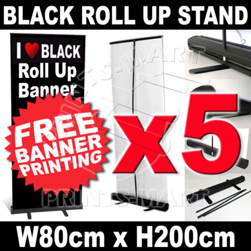 Pop Up Banner Stand Kiosk Black Exhibition Stand x 5pcs