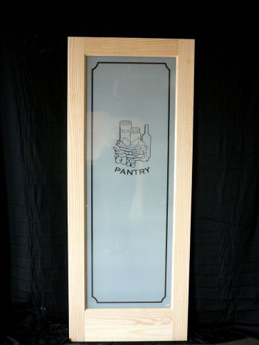 6&#039;8&#034; Solid Wood Stain Grade Pantry Door with Frosted Glass