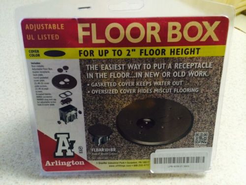 Arlington FLBAR101BR-1 Adjustable Round Floor Box Kit with Outlet and Plate