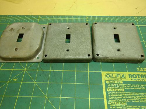RACO ELECTRICAL SWITCH COVERS 4 X 4 1/2 OFFSET STEEL (QTY 3) #3050A