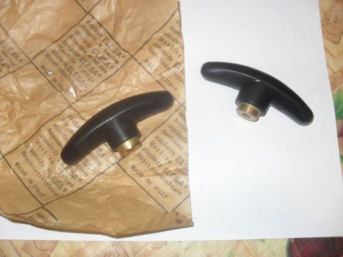 Elesa plastic &#034;t&#034; handle with threaded brass insert nos for sale