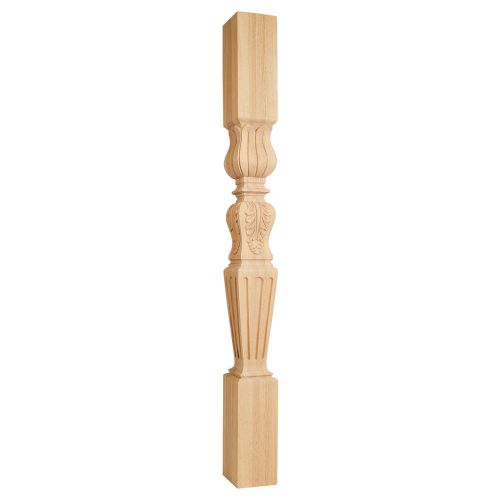 42&#034;- turned acanthus/fluted post (island leg)-3-3/4&#034; x 3-3/4&#034; x 42&#034;# p28-42-rw for sale
