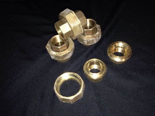 1&#034; 1 inch threaded brass pipe unions for sale