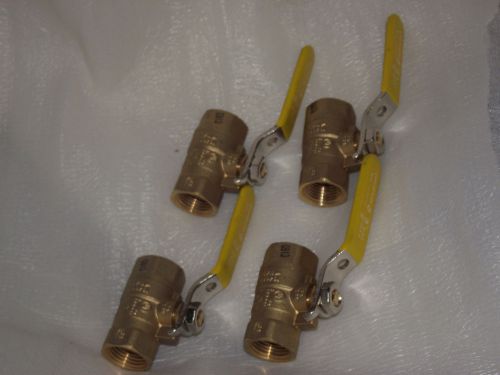 Lot of 4 brass ball valves 1/2&#034; NPT New Free Shipping