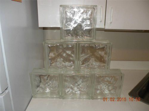 Lot of (6) USA Glass Blocks 7 3/4&#034; x 7 3/4&#034; x 3&#034; Union Made in USA