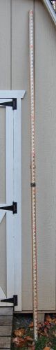 Vintage wooden transit survey rod grade measuring stick ruler two piece 9 feet