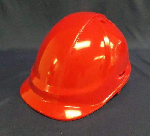 Qty 4 durashell red vented cap-style hard hats 6-point ratchet only $11.99 ea for sale
