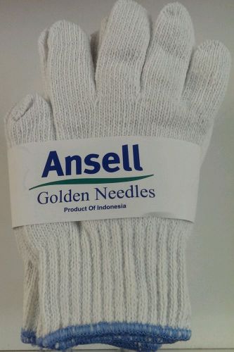 12 Pairs Ansell Golden Needles Cut Resistant Gloves Size 9 White