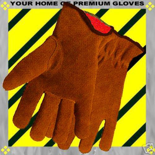 XXXL Winter Work Chore Insulated Leather PALM &amp; Fingers 3XL BEST Gloves 1 Pr