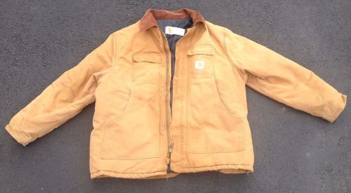 Large Kaki Color Winter Carhartt Work Jacket Mens Clothes Brand Name