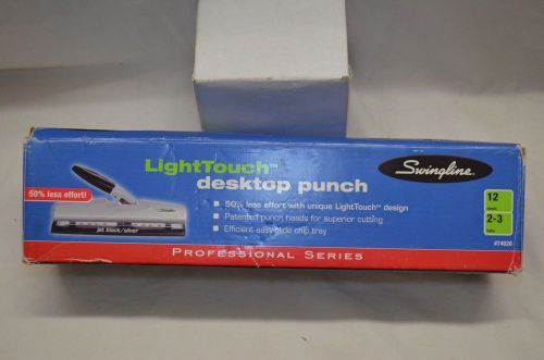 Swingline Easy View Light Touch Desktop Punch- 12 shts. Black + Silver (BIN19)