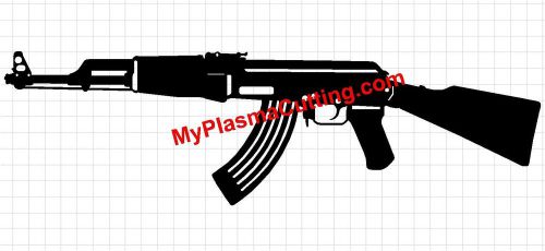 AK47 CNC cutting file .dxf format  clip art