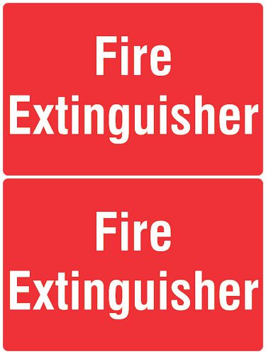 Safety First Locate Fire Extinguisher Sign Two Pack Quality Wall Sign Red s150