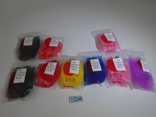 900 1/2&#034; X 1/2&#034;  ASSORTED COLORS YLO BLK RED BLU LAV PNK 2M Plastic Zipseal Bags