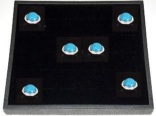 NEW 6 Plastic 36 Slot Velvet Ring Insert Jewelry Display Tray Holder Case