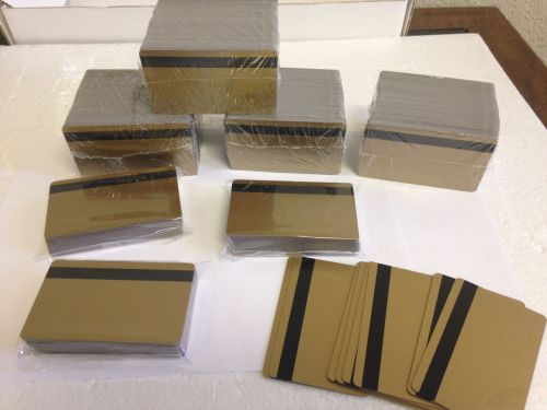 1000 gold pvc cards - hico mag stripe 2 track - cr80 .30 mil for id printers for sale