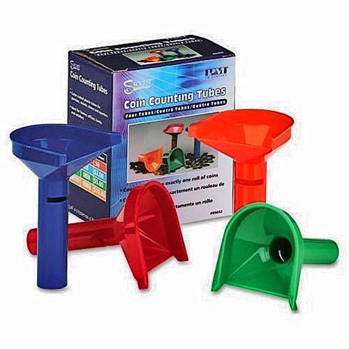 Pm company color-coded coin counting tubes for pennies through quarters (set) for sale