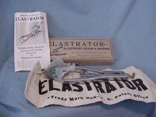 Elastrator Tool For Castrating Docking &amp; Dehorning Cal. Stockmen&#039;s Supply 1950s