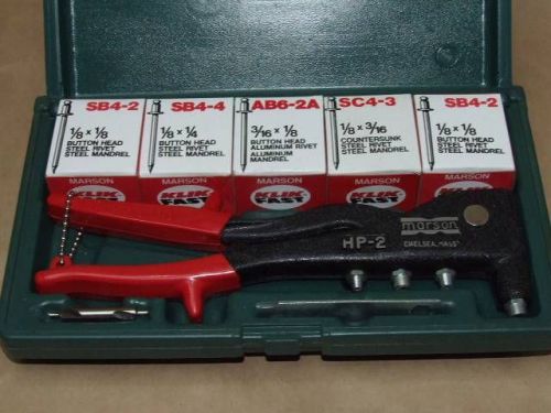 Marson Rivet Gun Kit HP-2 Riveter and Assorted Rivets 39001 in Box