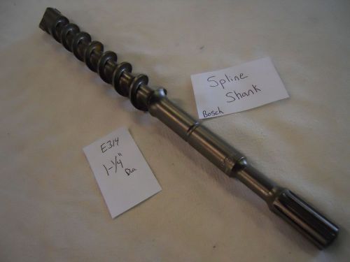New 1-1/4&#034; diameter bosch spline sh carbide tip hammer drill bit 16&#034; german e314 for sale