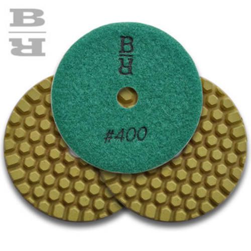 3 PK Buddy Rhodes 4&#034; 400 Grit Dry Concrete Countertop Wet Dry Polishing Pad 6mm