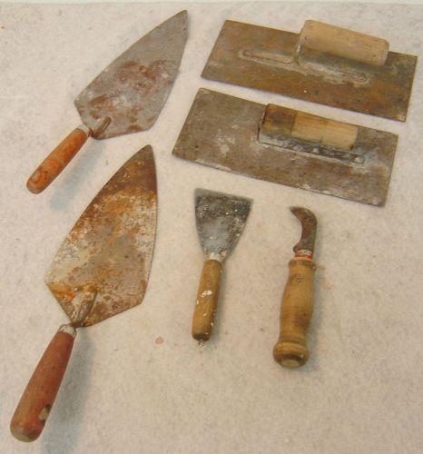 Lot Of 6 Concrete Cement Hand Trowel Masonry Tools