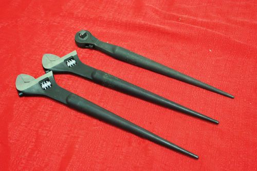 Klein Tools 2 Crescent Spud Wrenches 3239 &amp; 1 Klein 3238 1/2dr Ratchet NEW