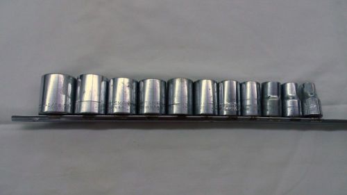 EUC Craftsman 12 Piece Socket Set &amp; Rack - 12 Point - 1/2&#034; Drive - Shallow