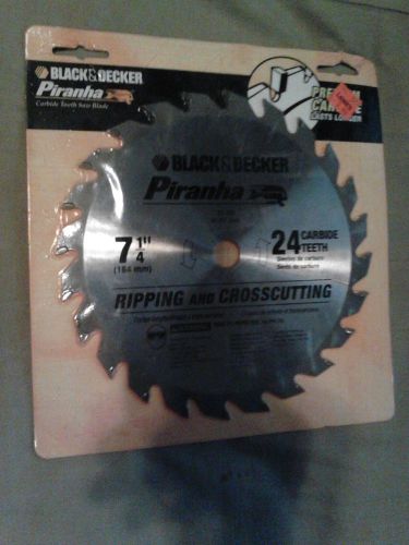 Black &amp;decker piranha 7-1/4&#034; 24 carbide tooth premium ripping crosscut saw blade for sale