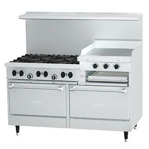 ***new*** garland 6-burner range with 2 ovens 24&#034; raised griddle / broiler below for sale