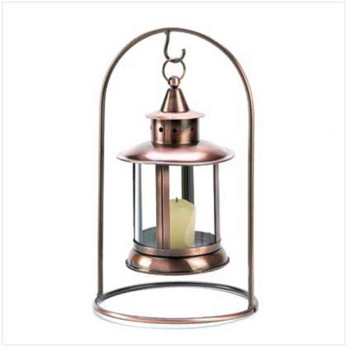 Copper Finish Lantern Candle Holder Wedding Bar Table Centerpieces Decor 12&#034; Pub