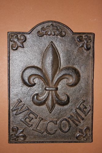 (1),FLEUR DE LIS, CAST IRON WALL PLAQUES, WELCOME SIGN, HOUSE WARMING GIFT