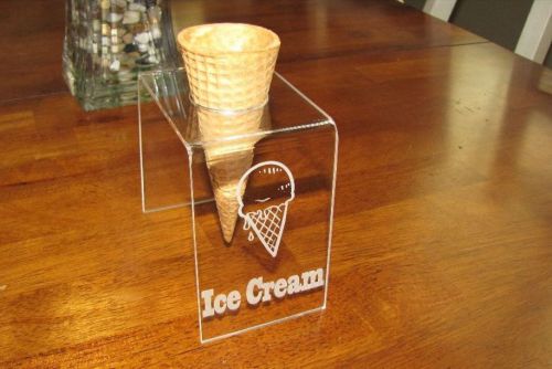 Engraved acrylic single ice cream cone holder tray display stand rack wedding for sale