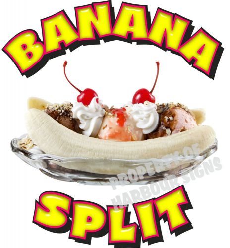 Banana Split Decal 10&#034; Ice Cream Soft Serve Concession Food Truck Cart Stand