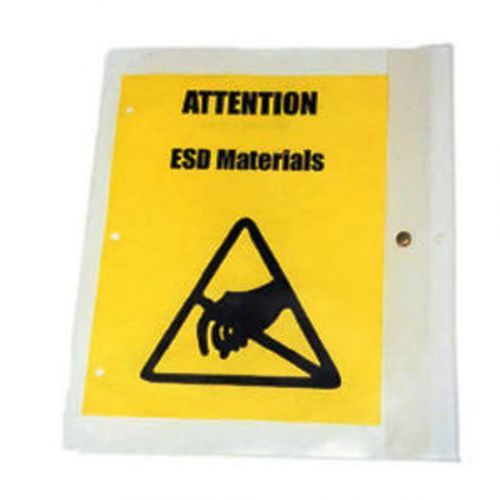 ANTISTATIC CLEAR ESD SAFE DOCUMENT POUCH 13&#034; x 10&#034; X 6.5 MIL 5 PACK 1196-13
