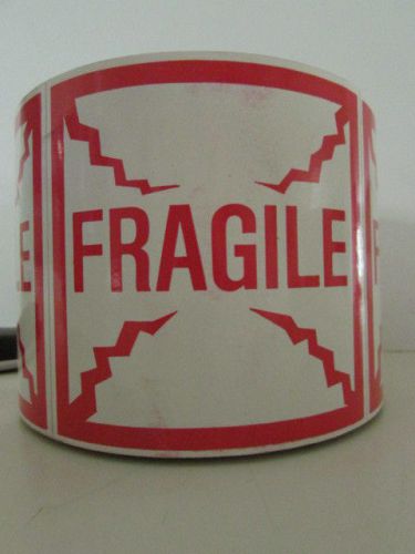 500 Fragile Labels/ Stickers 4&#039;&#039;x 4&#039;&#039;