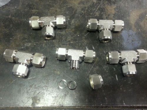 Smith-cooper 1/2 316 union tee compression fittings for sale