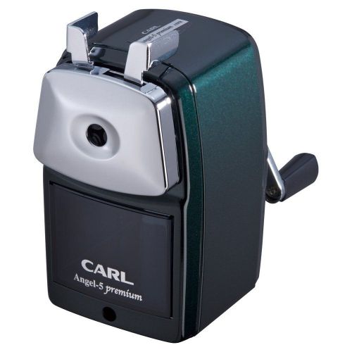 Carl angel-5 premium hand-cranked pencil sharpener   a5pr-g green  japan f/s for sale