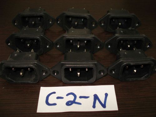 Lot of 9 IEC C14 Inline Male 10A/250V 3PIN Inline Chassis Socket Plug