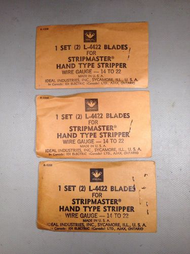 3 Sets Ideal Blades Stripper 14-22 Gauge U.S.A.