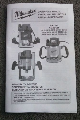 Milwaukee operators manual heavy duty routers