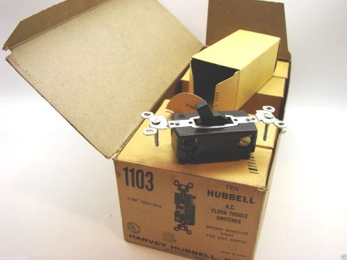 1 Box Of (10) Hubbell 1103 Brown 3-Way Switches 120/277 V 15 A  Fed Spec.  t16