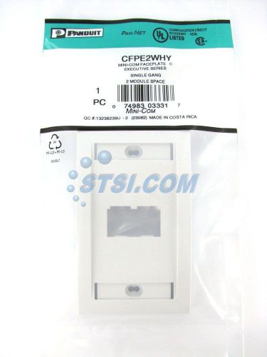 Panduit CFPE2WHY 2-Port Mini-Com Faceplate, Executive Series, White ~STSI