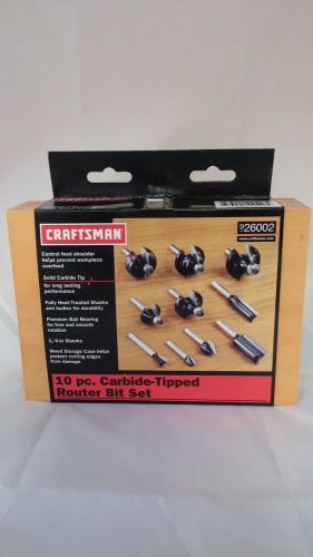 Craftsman 10 piece carbide tipped router bit set 926002 - new for sale