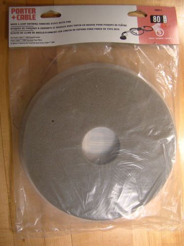 Porter Cable Hook &amp; Loop 5 Drywall Sanding Disks With Pad 80 Grit 79080-5